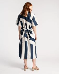 Amanda Shirtdress Stripe Navy White 7 Amanda Shirtdress Stripe Navy White -clothing AMANDA NAVY