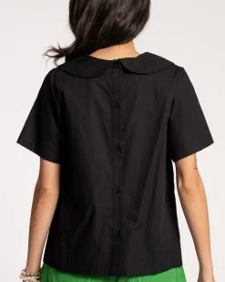 Anabelle Oversized Peter Pan Collar Top Black -clothing ANABELLE TOP BLACK 03