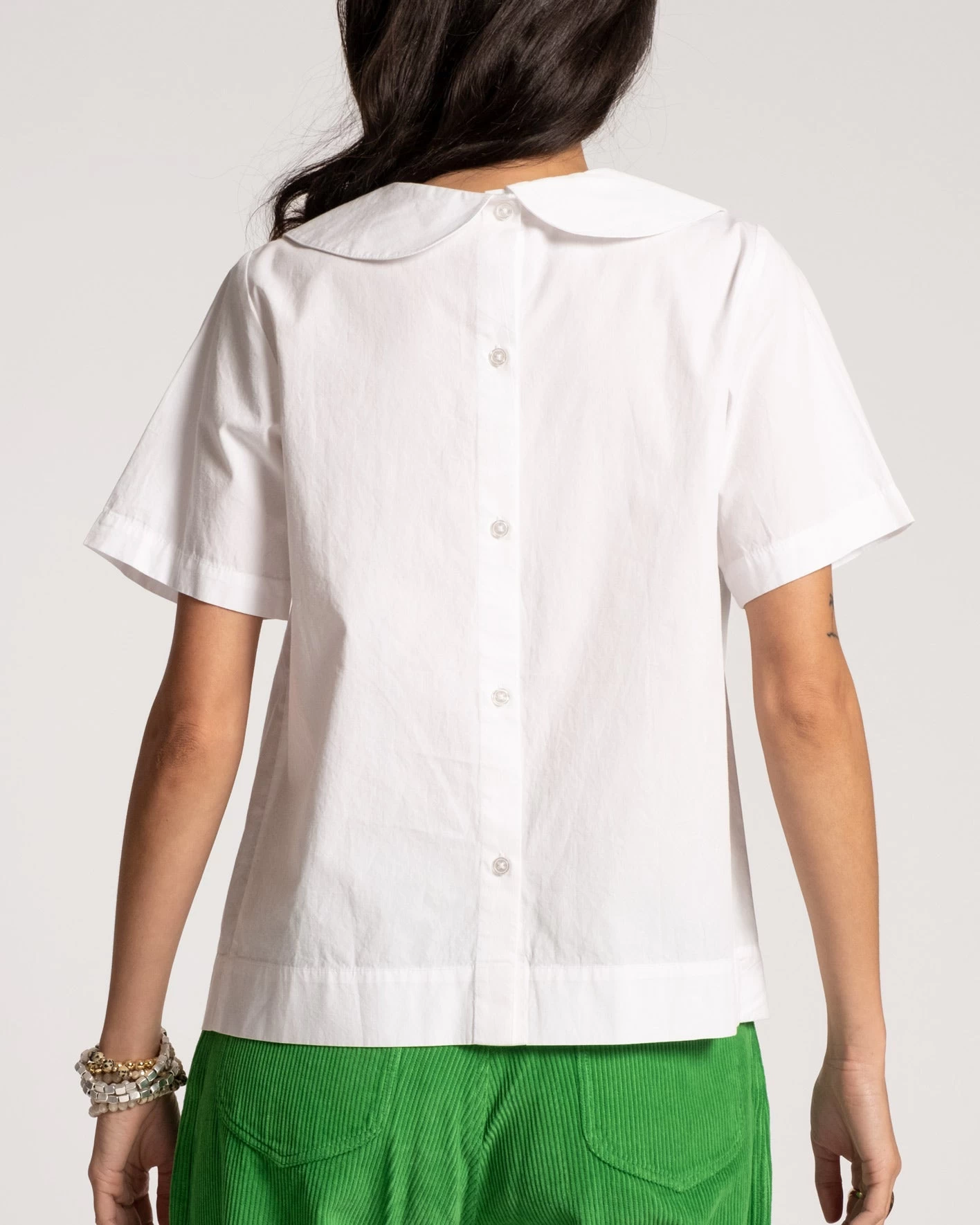Anabelle Oversized Peter Pan Collar Top White 3 Anabelle Oversized Peter Pan Collar Top White - Image 3