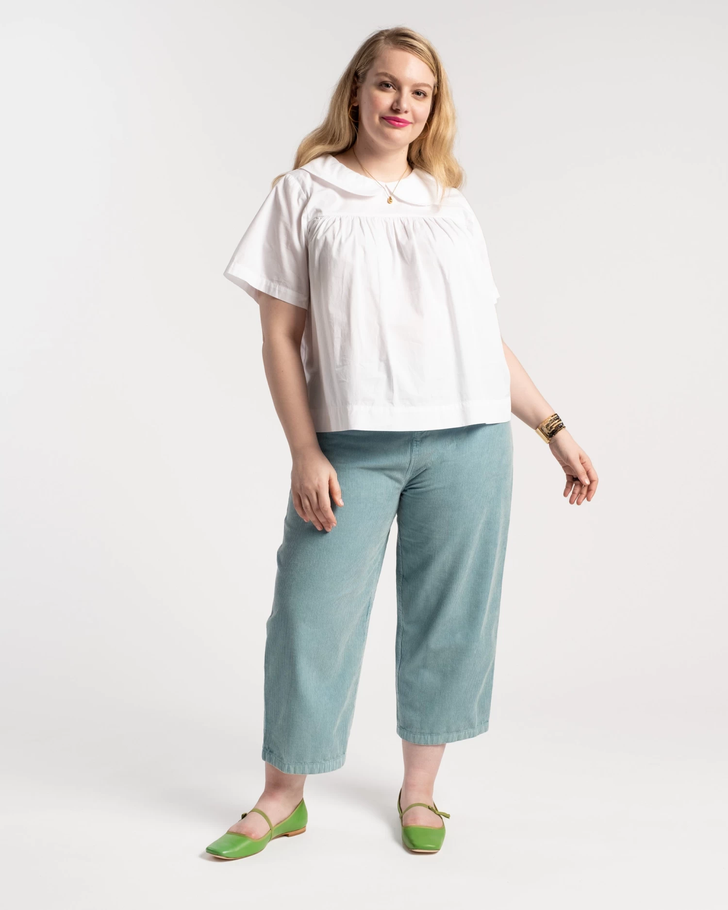 Anabelle Oversized Peter Pan Collar Top White 4 Anabelle Oversized Peter Pan Collar Top White - Image 4