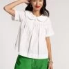 Anabelle Oversized Peter Pan Collar Top White