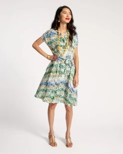 Anna Slope Arm Dress Meadow Print