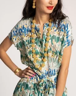 Anna Slope Arm Dress Meadow Print -clothing ANNA SLOPE MEADOW 04