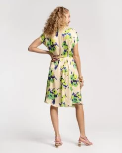 Anna Slope Arm Dress Tuileries Oyster Green -clothing ANNA TULLERIES 05 scaled