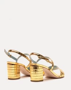 Bettina Sandal Disco Leather Gold -clothing BETTINADL PLATINO 02