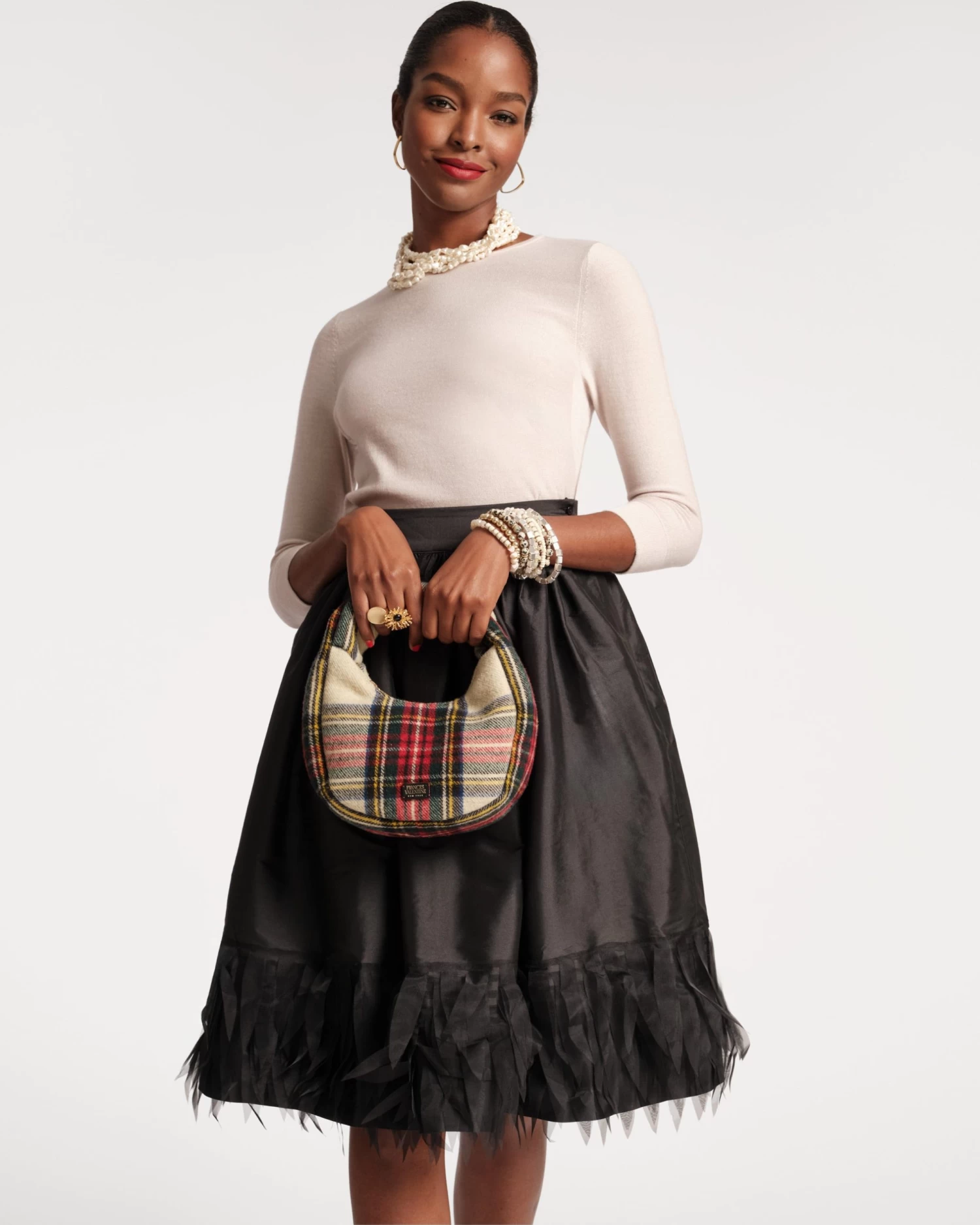 Cece Small Hobo Wool Christmas Plaid 2 Cece Small Hobo Wool Christmas Plaid - Image 2