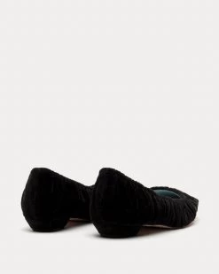 Britta Ruched Flat Velvet Black -clothing BRITTAV BLACK 03