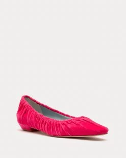 Britta Ruched Flat Velvet Pink -clothing BRITTAV PINK 02