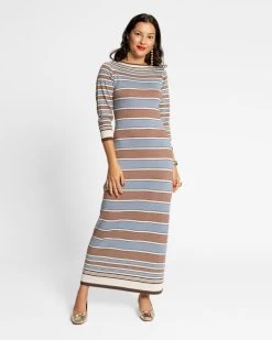 Bianca Maxi Dress Blue Brown