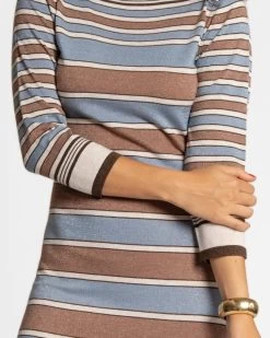 Bianca Maxi Dress Blue Brown -clothing Bianca Dress 03