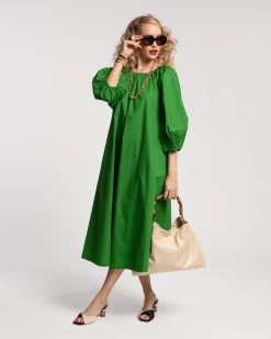 Bliss Midi Dress Green -clothing Bliss Midi Green 02