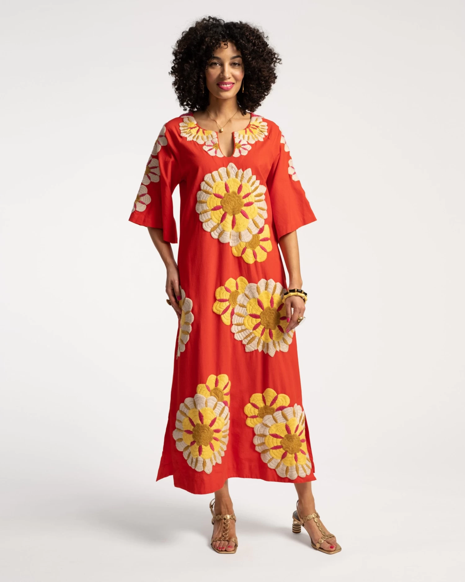 Delightful Caftan Sunrise Coral Multi 1 Delightful Caftan Sunrise Coral Multi