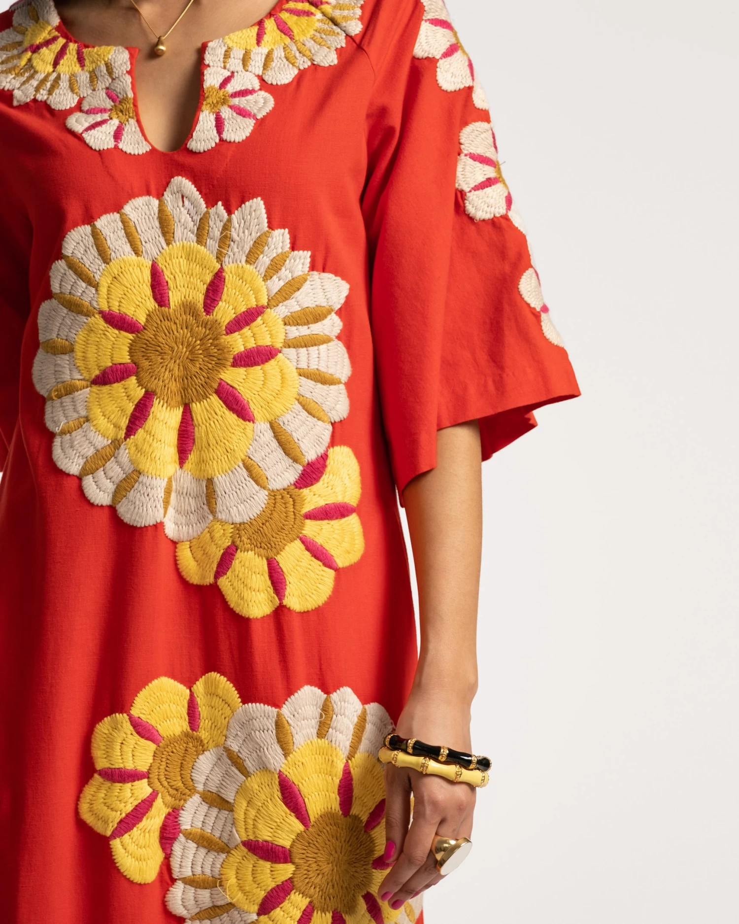 Delightful Caftan Sunrise Coral Multi 2 Delightful Caftan Sunrise Coral Multi - Image 2