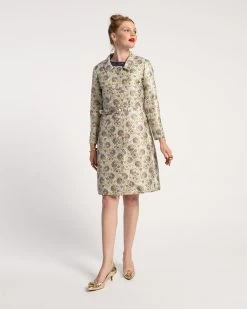 Catherine Coat Metallic Jacquard Light Blue -clothing CATHERINE COAT 03 scaled