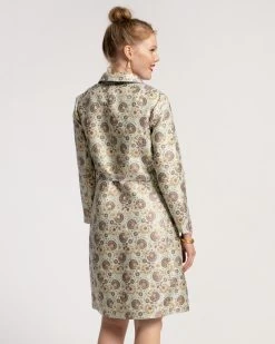 Catherine Coat Metallic Jacquard Light Blue -clothing CATHERINE COAT 05