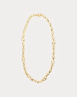 Open Cage Link Necklace Gold