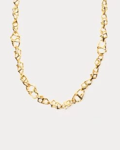 Open Cage Link Necklace Gold -clothing CHAIN NECKLACE 2