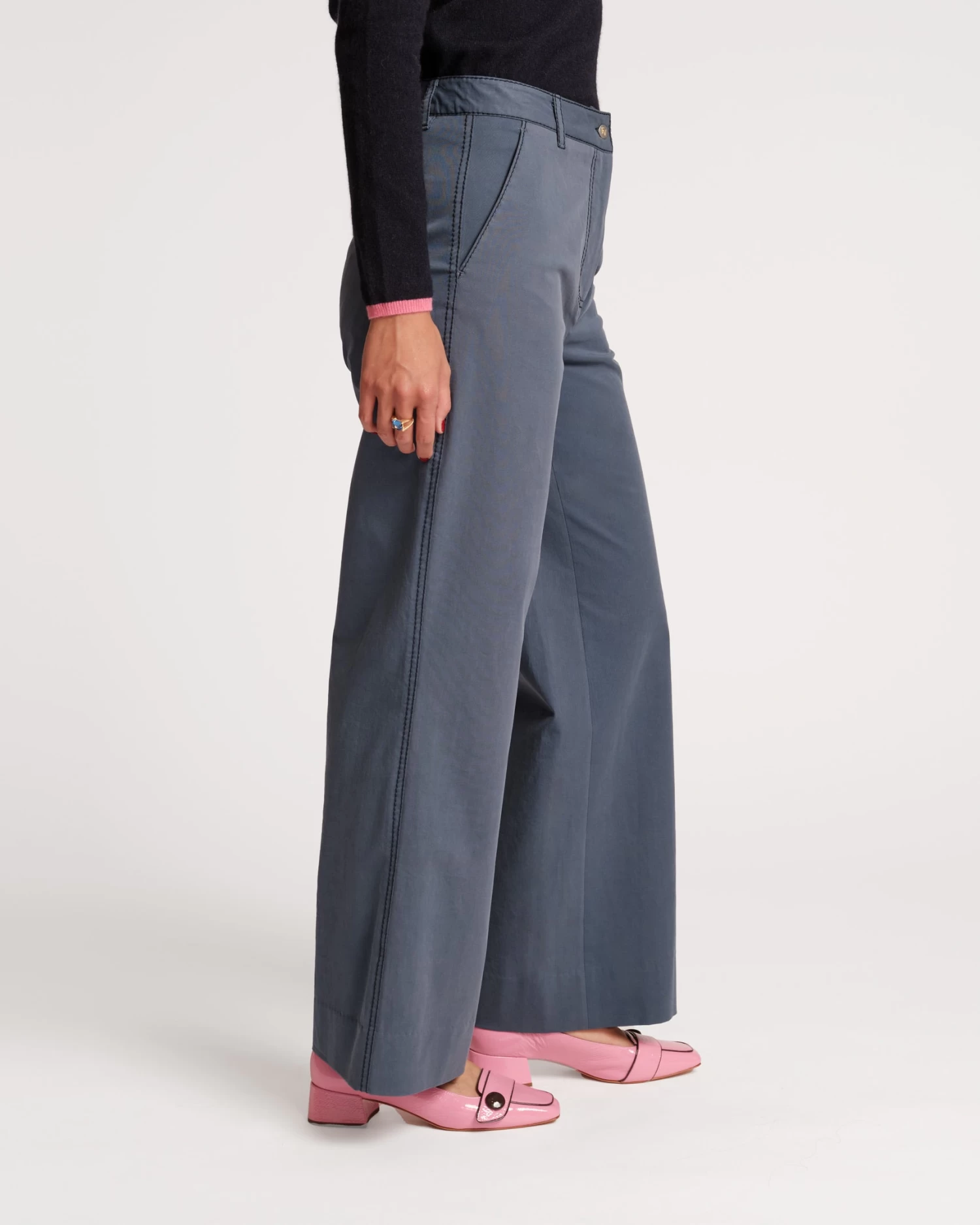 Charlotte Pant Cotton Navy 4 Charlotte Pant Cotton Navy - Image 4