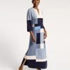 Classic Colorblock Maxi Dress Blue