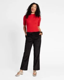 Chloe Corduroy Pant Black -clothing Chloe black 01 67d6cb39 847c 44fb bf2e 3a7246025980