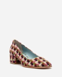 Doll Pump Basketweave Plaid -clothing DOLLBWP PINK MULTI 02