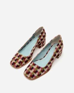 Doll Pump Basketweave Plaid -clothing DOLLBWP PINK MULTI 04