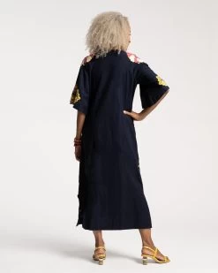 Dreamy Caftan African Daisy Print Navy Multi -clothing DREAMY CAFTAN AD 03