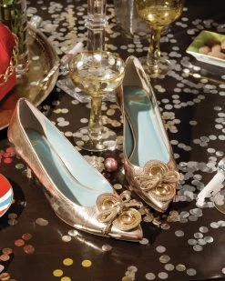 Elizabeth Pump Metallic Leather Platino