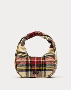Cece Small Hobo Wool Christmas Plaid