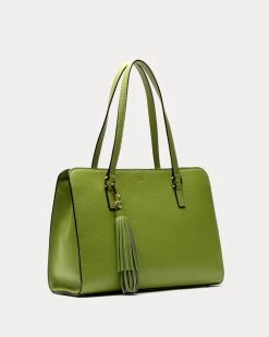 Sami Tote Tumbled Leather Moss Green -clothing DSCF3963