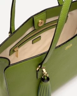 Sami Tote Tumbled Leather Moss Green -clothing DSCF3971
