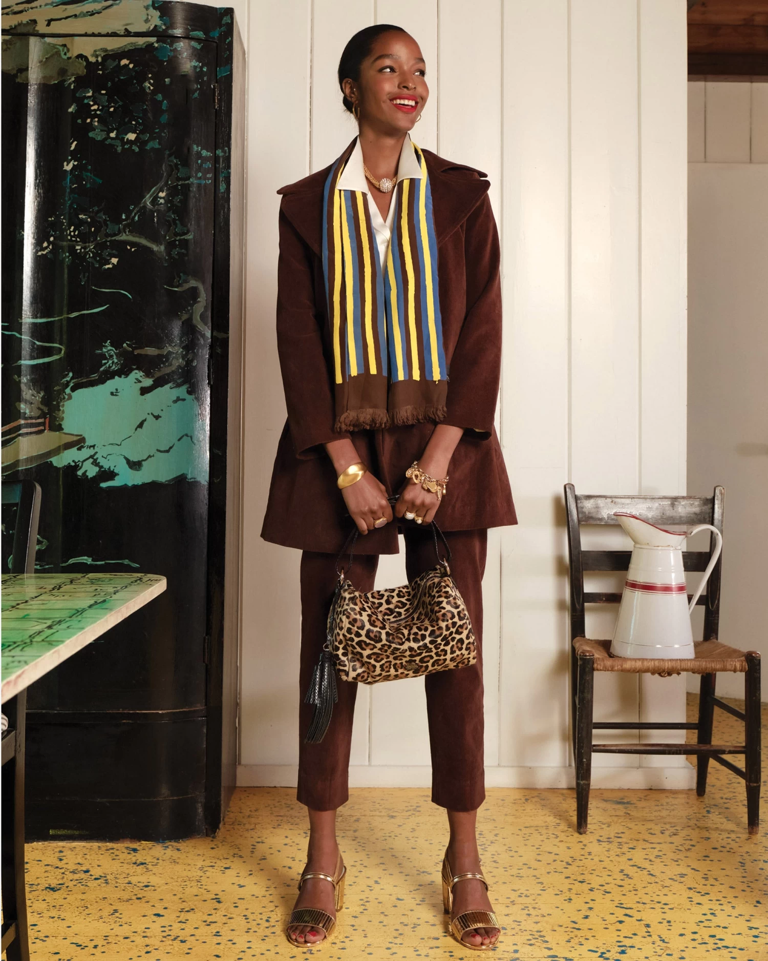 Sergeant Stretch Velvet Belted Jacket Chocolate 2 Sergeant Stretch Velvet Belted Jacket Chocolate - Image 2