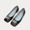Square Toe Ballet Flat Black