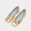 Square Toe Ballet Flat Platino