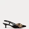 Flower Kitten Heel Black Haircalf