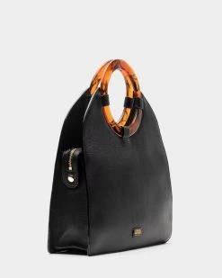 Maude Tote Tumbled Leather Black -clothing DSCF9940
