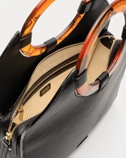 Maude Tote Tumbled Leather Black -clothing DSCF9941