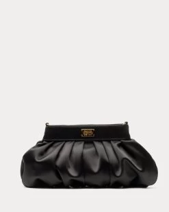 Nora Clutch Satin Black -clothing DSCF9973