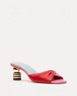 Farah Twist Kickball Heel Nappa Pink Red