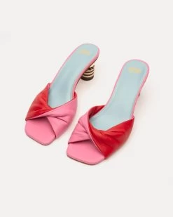 Farah Twist Kickball Heel Nappa Pink Red -clothing FARAHSN PINKRED 04