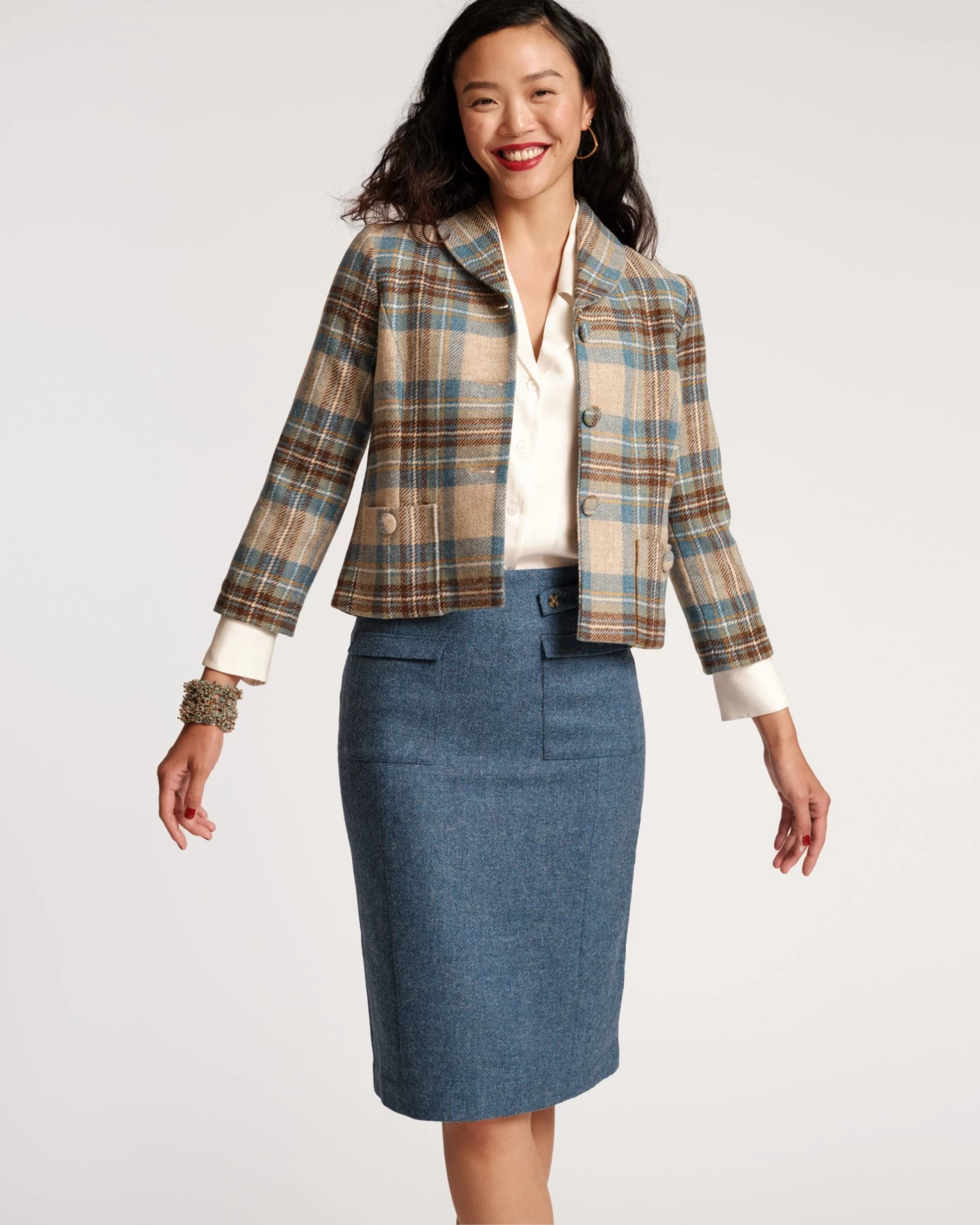 Finley Wool Blazer Stewart Plaid 2 Finley Wool Blazer Stewart Plaid - Image 2