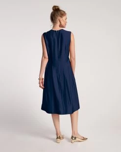 Florencia Dress Silk Navy -clothing FLORENCIA NAVY 03
