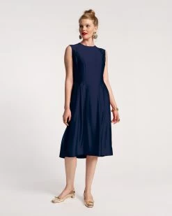 Florencia Dress Silk Navy -clothing FLORENCIA navy