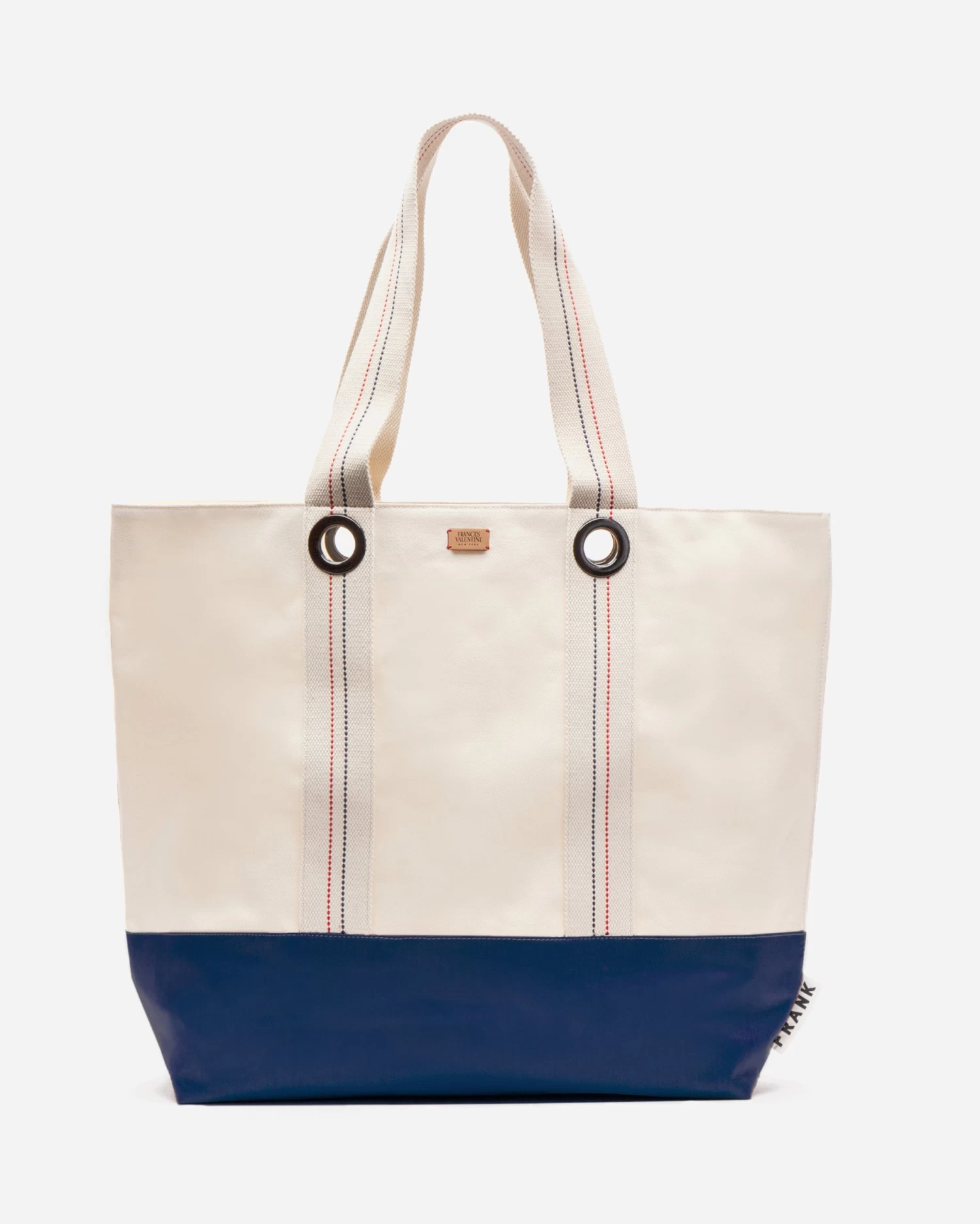 Frank Men's XL Canvas Tote Natural Navy 1 Frank Men's XL Canvas Tote Natural Navy