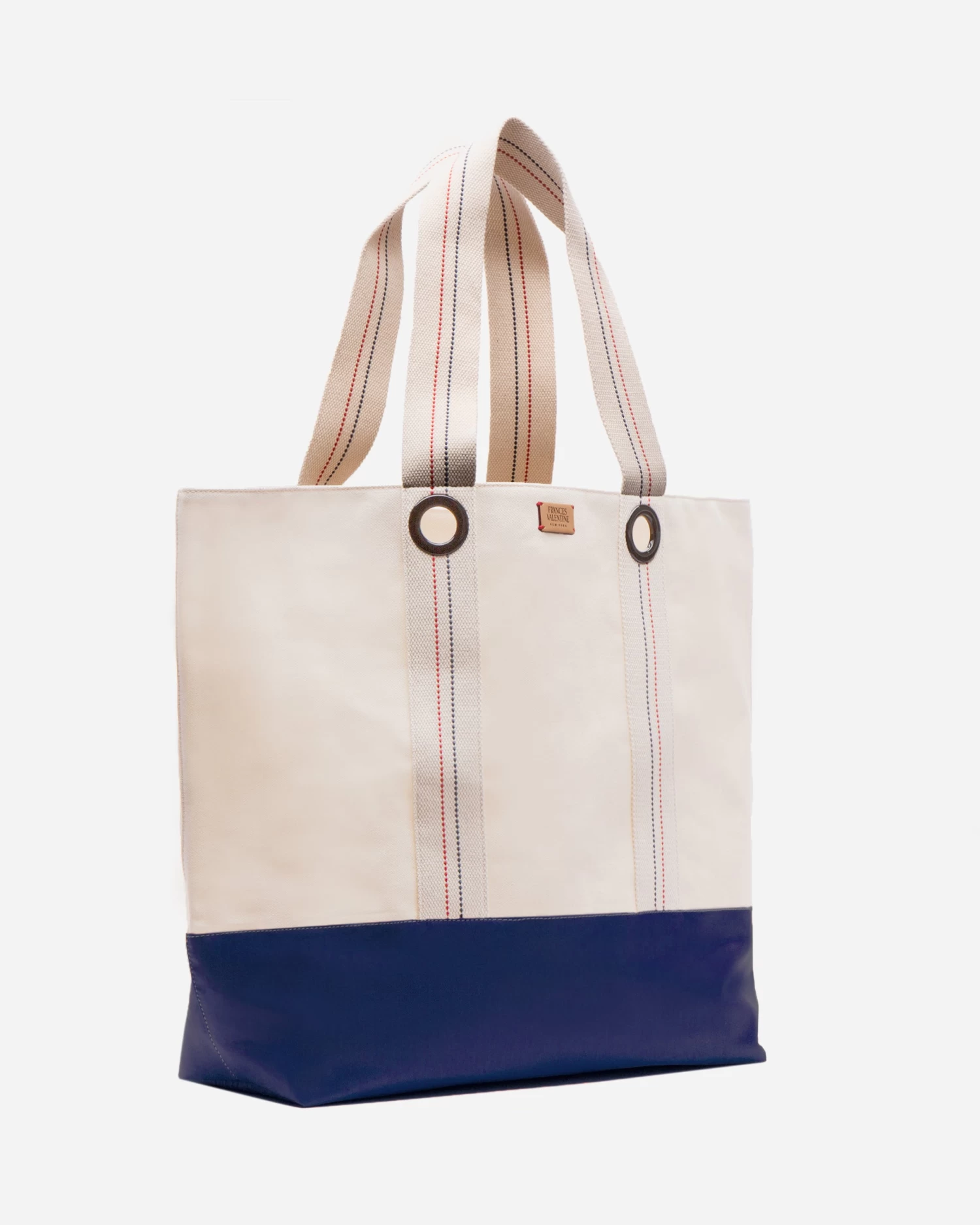 Frank Men's XL Canvas Tote Natural Navy 2 Frank Men's XL Canvas Tote Natural Navy - Image 2