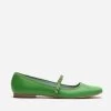 Jude Mary Jane Leather Flat Green
