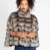 Coco Faux Fur Poncho Charcoal