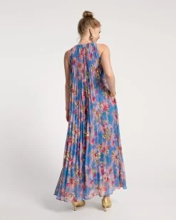 Georgette Sequin Dress Blue Coral 9 Georgette Sequin Dress Blue Coral -clothing GEORGETTE 04 scaled