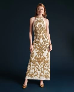 Goddess Dress White Gold