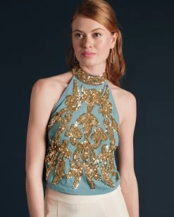 Goddess Top Light Blue Gold